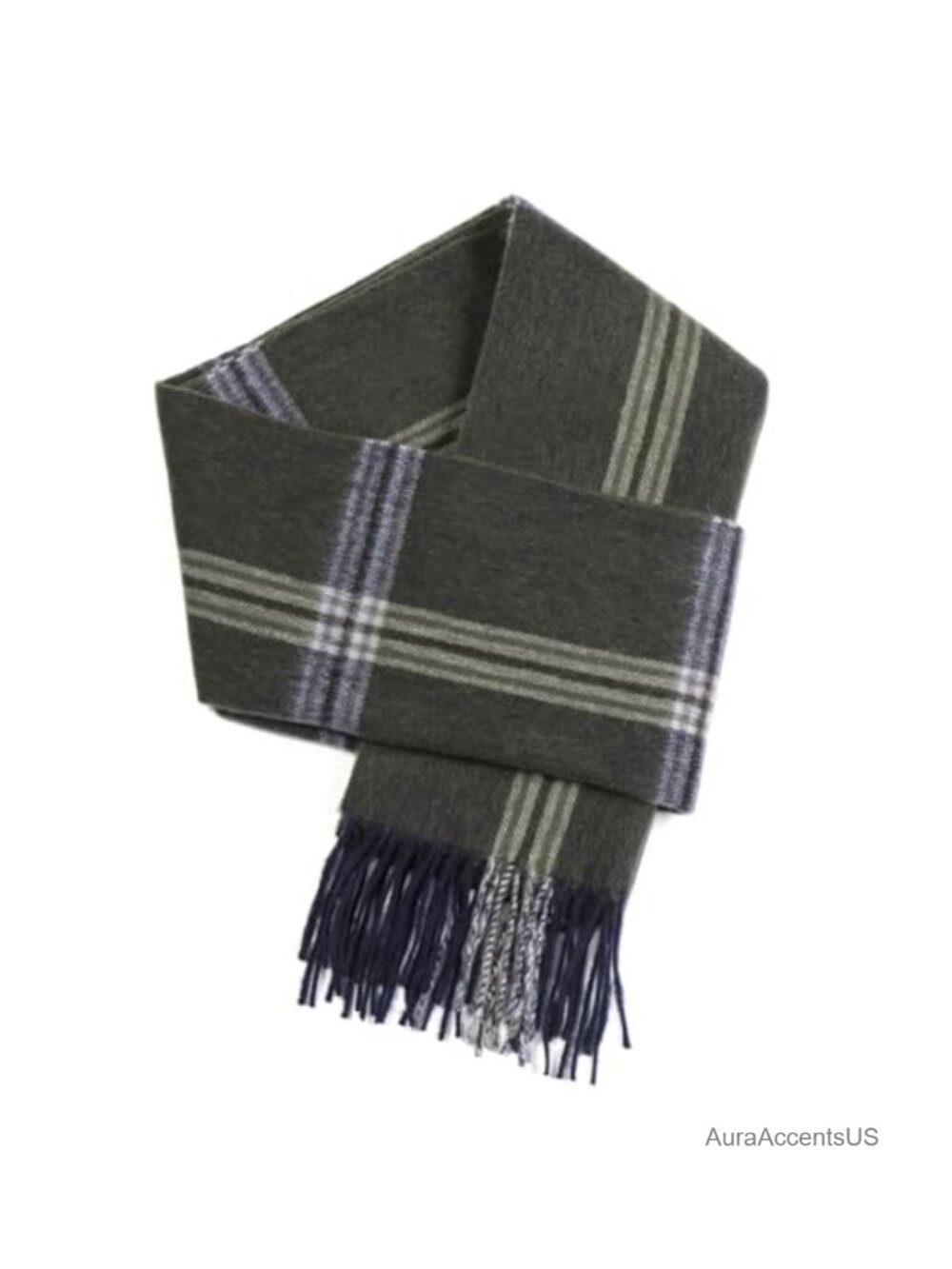 100% Wool Plaid Tartan Scarf Tassel Fringe Wrap Unisex Winter